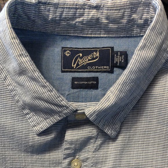 Grayers Clothiers Blue and White Pin Stripe Long Sleeve Button Down SIZE… - Picture 6 of 6